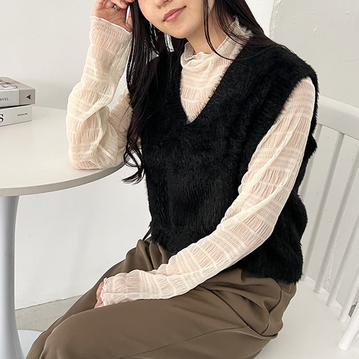 シャギーVネックニットベスト | Outfitter lab | 詳細画像14 