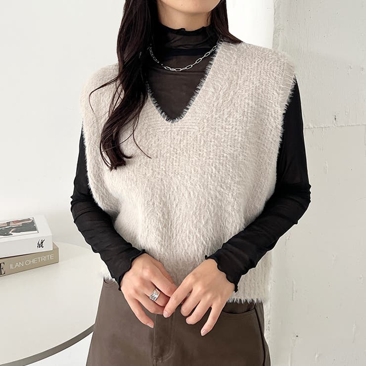 シャギーVネックニットベスト | Outfitter lab | 詳細画像17 