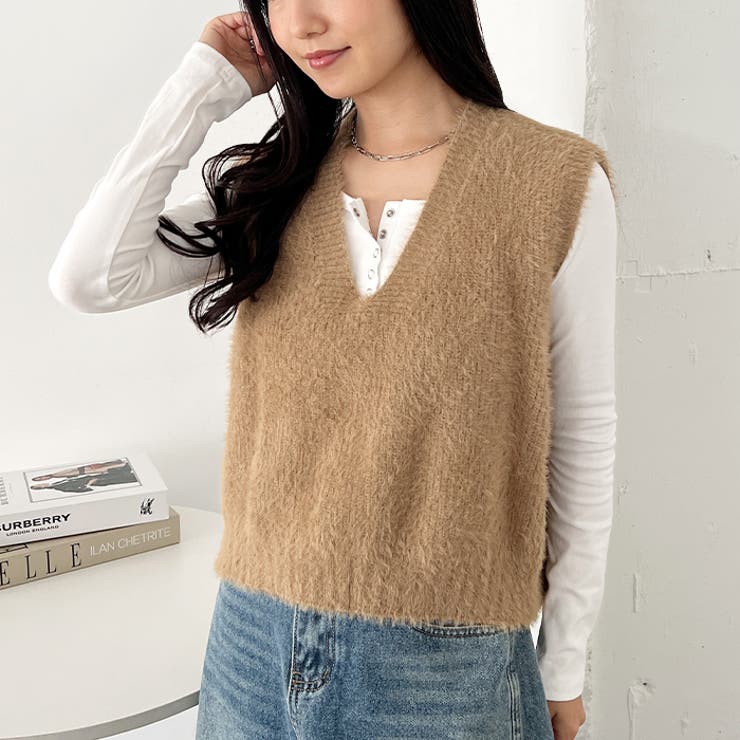 シャギーVネックニットベスト | Outfitter lab | 詳細画像21 