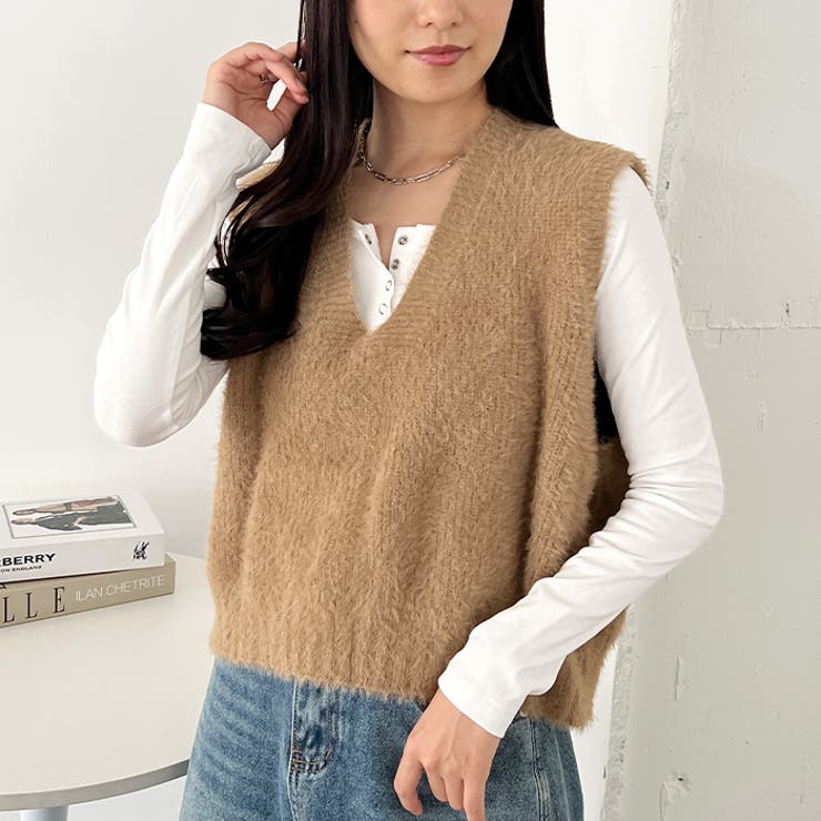 シャギーVネックニットベスト | Outfitter lab | 詳細画像23 
