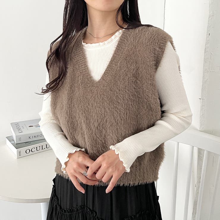 シャギーVネックニットベスト | Outfitter lab | 詳細画像25 