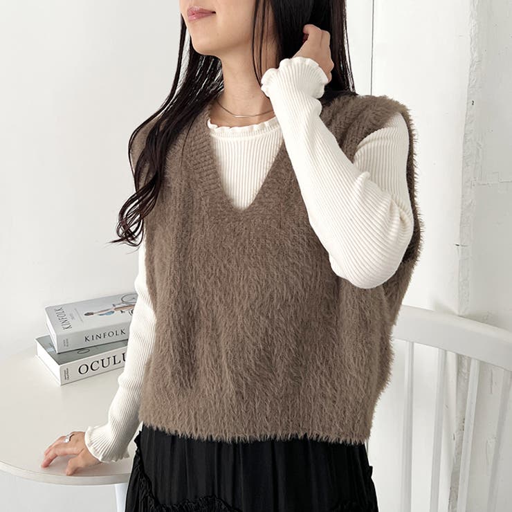 シャギーVネックニットベスト | Outfitter lab | 詳細画像26 