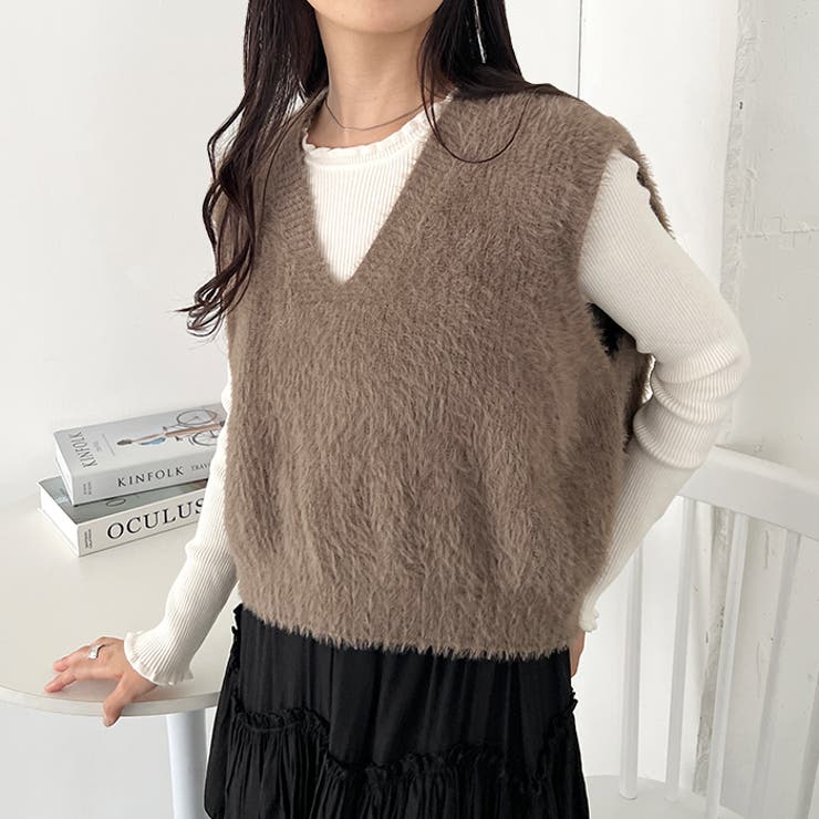 シャギーVネックニットベスト | Outfitter lab | 詳細画像27 