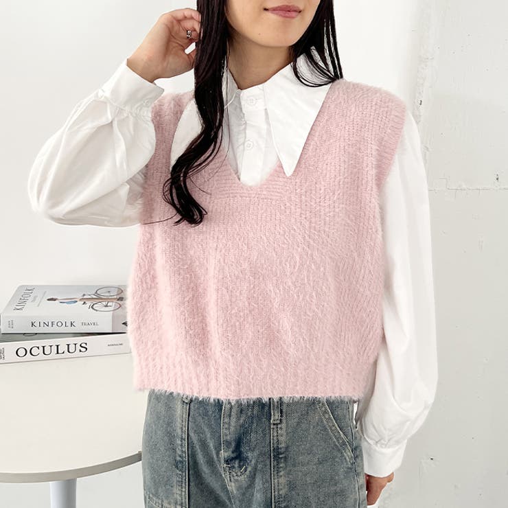 シャギーVネックニットベスト | Outfitter lab | 詳細画像31 