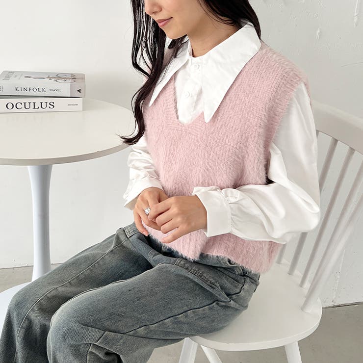 シャギーVネックニットベスト | Outfitter lab | 詳細画像33 