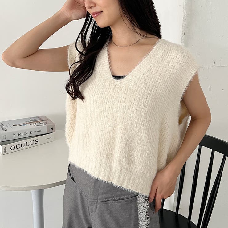 シャギーVネックニットベスト | Outfitter lab | 詳細画像6 
