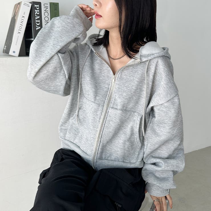 無地裏起毛ジップパーカー | Outfitter lab | 詳細画像26 