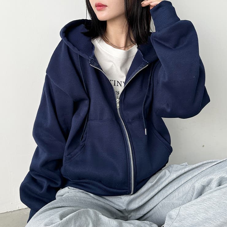 無地裏起毛ジップパーカー | Outfitter lab | 詳細画像30 