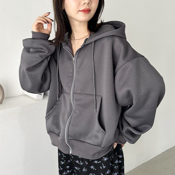 無地裏起毛ジップパーカー | Outfitter lab | 詳細画像5 