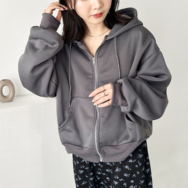 無地裏起毛ジップパーカー | Outfitter lab | 詳細画像6 