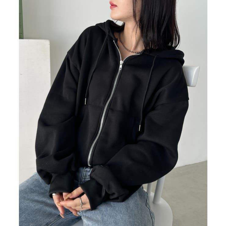 ブラック | 無地裏起毛ジップパーカー | Outfitter lab