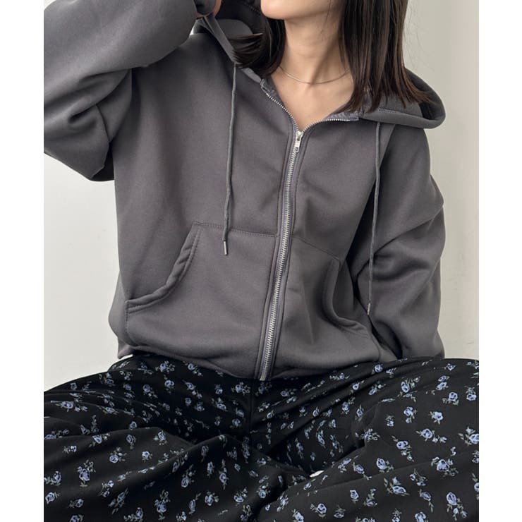 ダークグレー | 無地裏起毛ジップパーカー | Outfitter lab