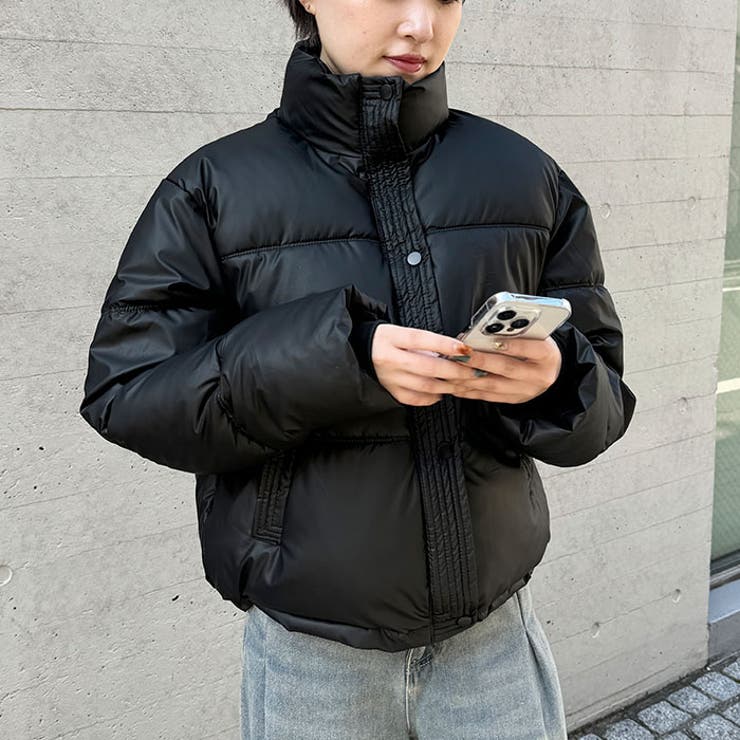 マットショート丈スタンドカラーダウンブルゾン[品番