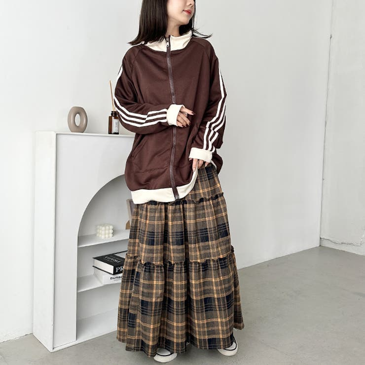 チェック柄ティアードロングスカート | Outfitter lab | 詳細画像14 