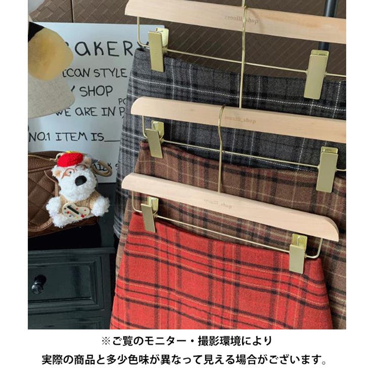 インパン裏地付きチェック柄ミニスカート[品番：OUTW0000165