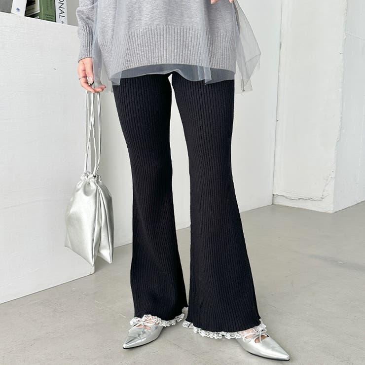 フリルレースリブニットパンツ | Outfitter lab | 詳細画像11 