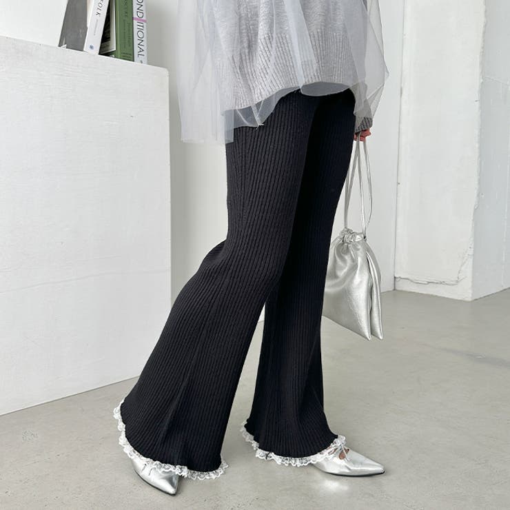 フリルレースリブニットパンツ | Outfitter lab | 詳細画像12 