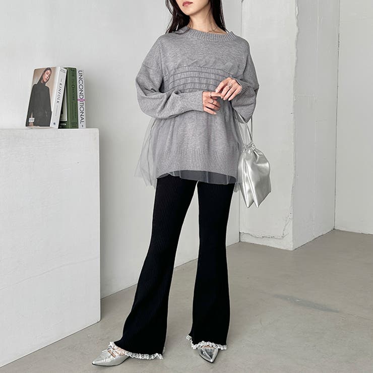 フリルレースリブニットパンツ | Outfitter lab | 詳細画像14 