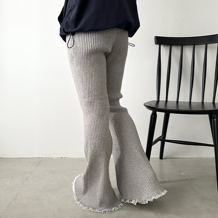 フリルレースリブニットパンツ | Outfitter lab | 詳細画像22 