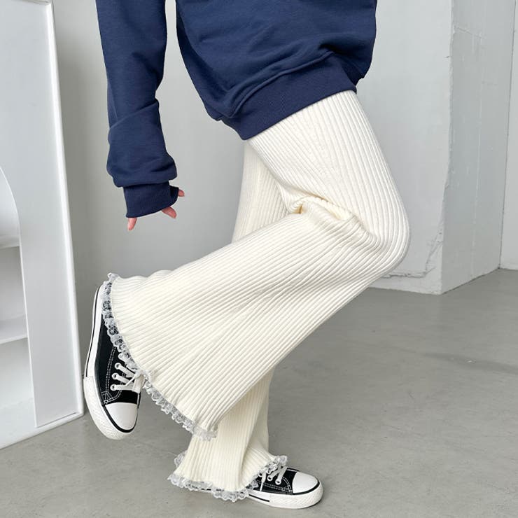 フリルレースリブニットパンツ | Outfitter lab | 詳細画像7 