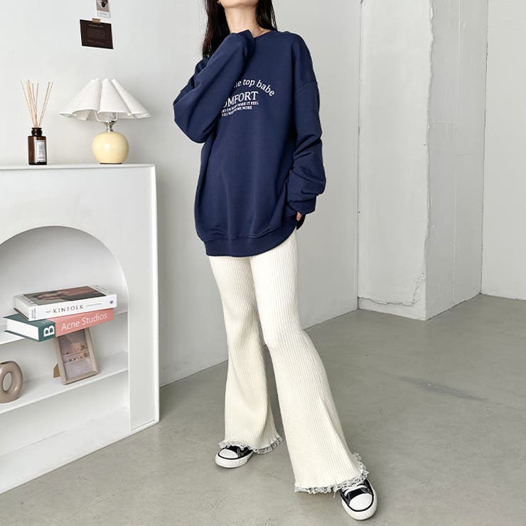 フリルレースリブニットパンツ | Outfitter lab | 詳細画像9 