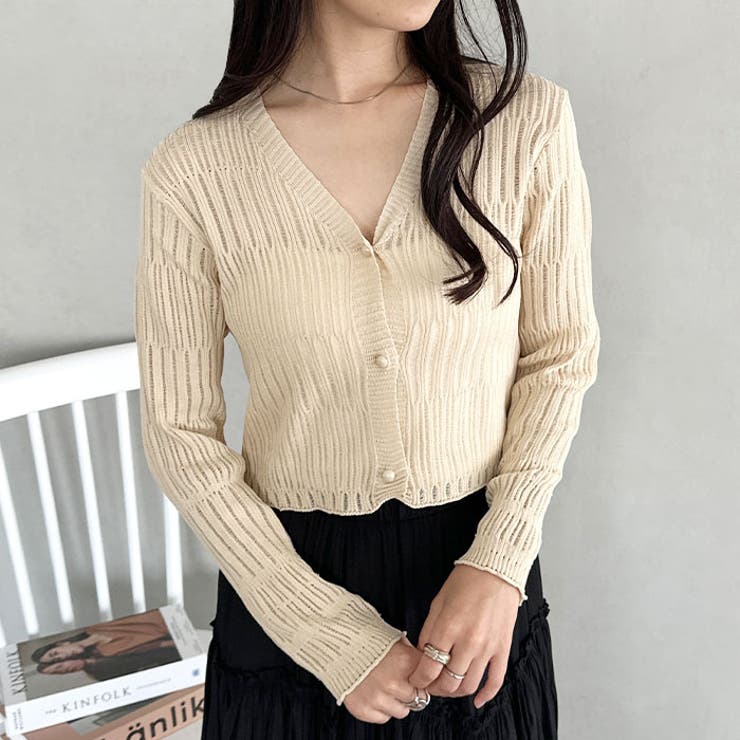 透かしランダムリブカーディガン | Outfitter lab | 詳細画像11 