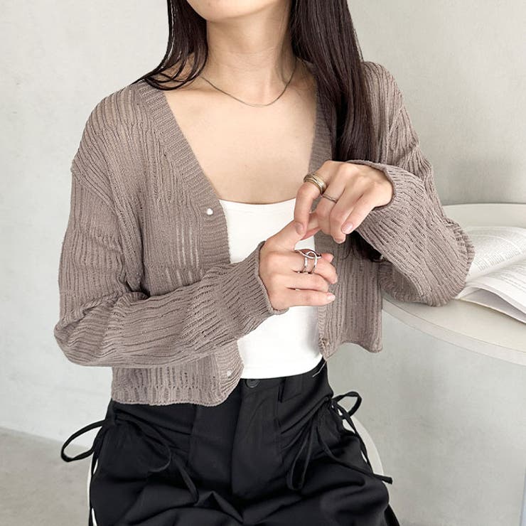 透かしランダムリブカーディガン | Outfitter lab | 詳細画像19 
