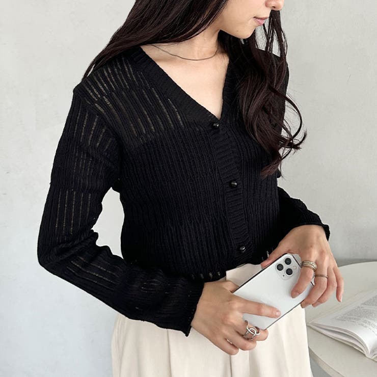 透かしランダムリブカーディガン | Outfitter lab | 詳細画像22 