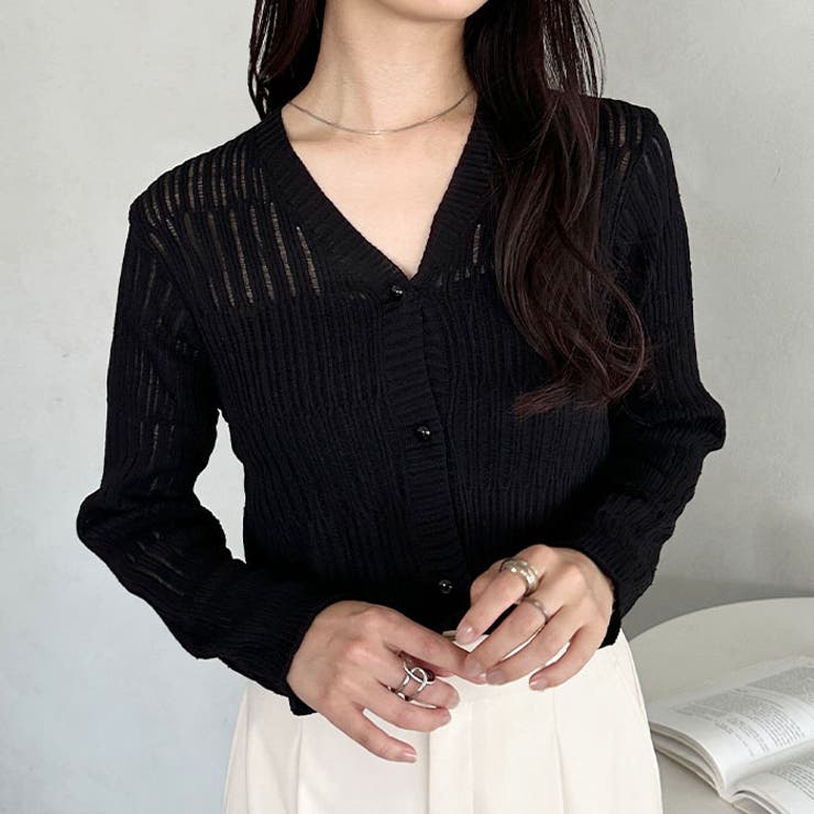 透かしランダムリブカーディガン | Outfitter lab | 詳細画像23 