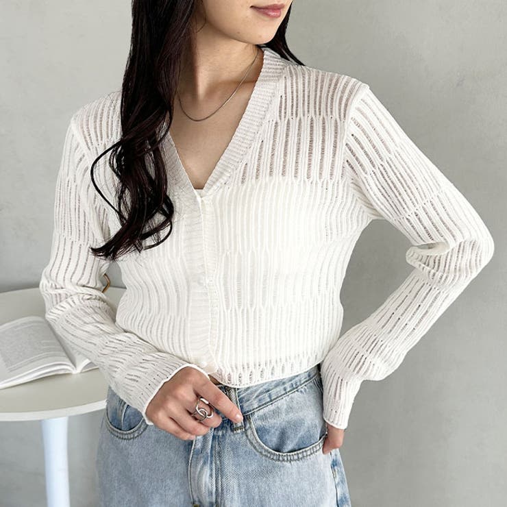 透かしランダムリブカーディガン | Outfitter lab | 詳細画像5 