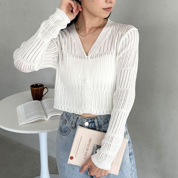 透かしランダムリブカーディガン | Outfitter lab | 詳細画像6 