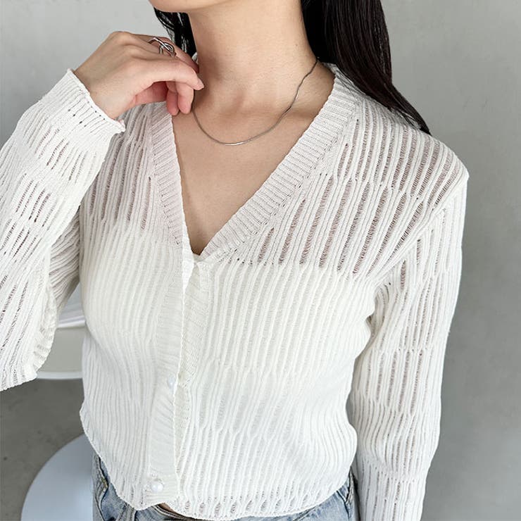 透かしランダムリブカーディガン | Outfitter lab | 詳細画像8 