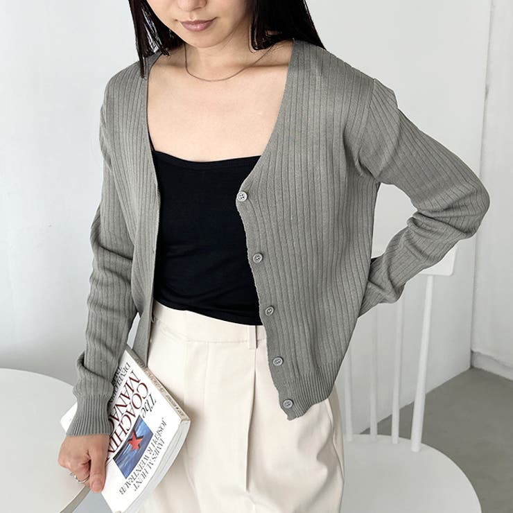 Vネックコンパクトカーディガン | Outfitter lab | 詳細画像11 