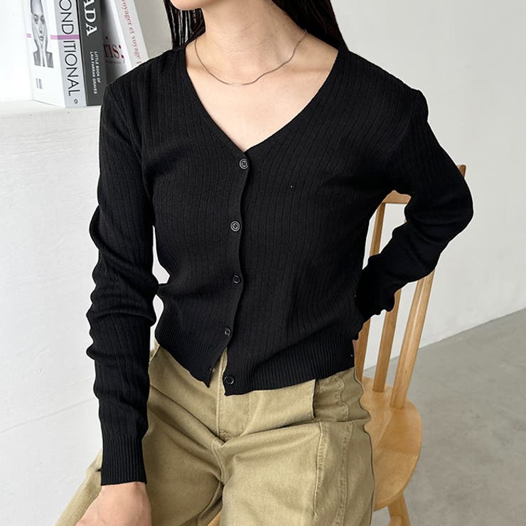 Vネックコンパクトカーディガン | Outfitter lab | 詳細画像20 