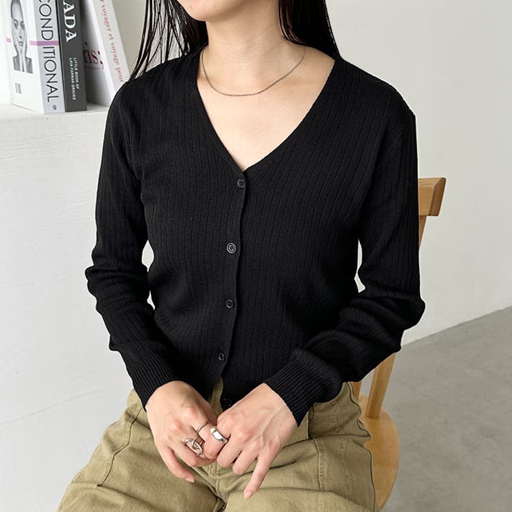 Vネックコンパクトカーディガン | Outfitter lab | 詳細画像21 