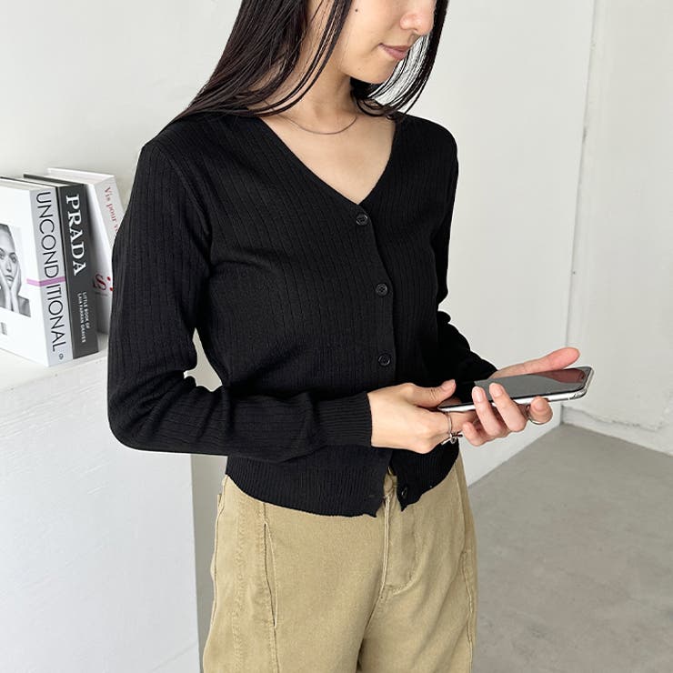 Vネックコンパクトカーディガン | Outfitter lab | 詳細画像24 