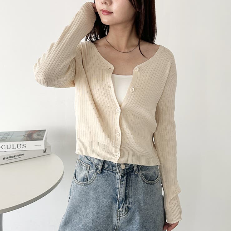 Vネックコンパクトカーディガン | Outfitter lab | 詳細画像6 