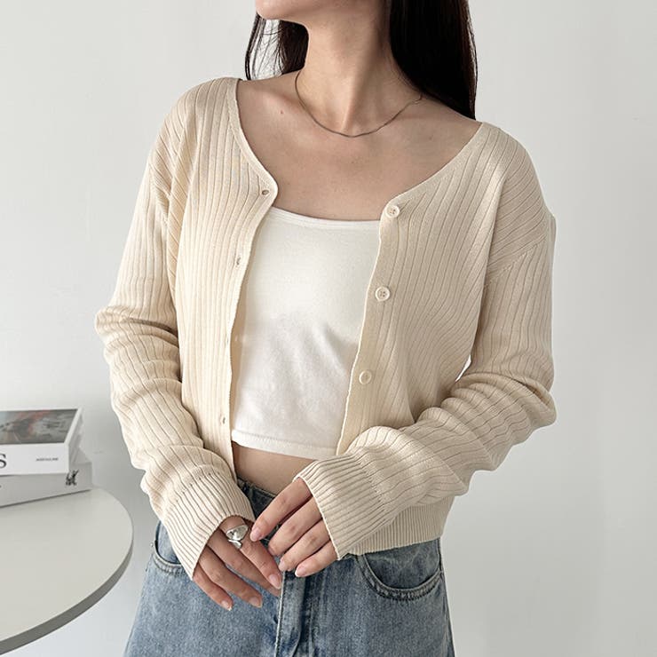 Vネックコンパクトカーディガン | Outfitter lab | 詳細画像8 