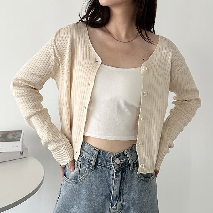 Vネックコンパクトカーディガン | Outfitter lab | 詳細画像9 