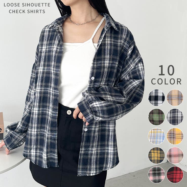 ルーズシルエットチェックネルシャツ[品番：OUTW0000627]｜Outfitter