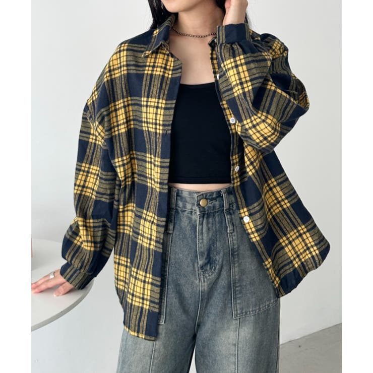 イエロー系その他 | ルーズシルエットチェックネルシャツ | Outfitter lab