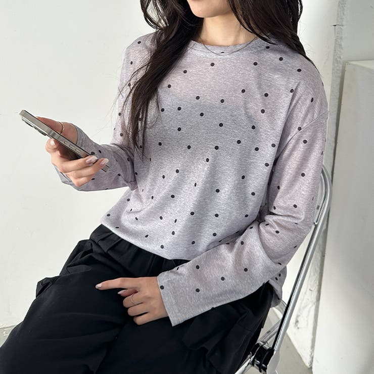 ドットプリント長袖コンパクトトップス | Outfitter lab | 詳細画像11 