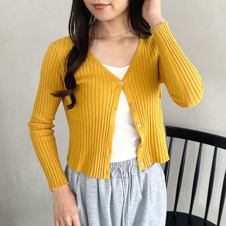 クロップドリブニットカーディガン | Outfitter lab | 詳細画像13 