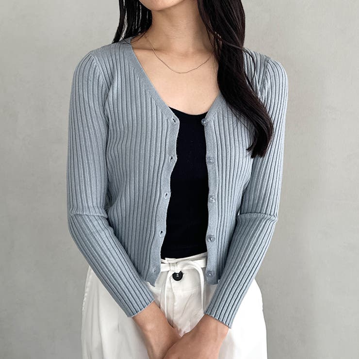 クロップドリブニットカーディガン | Outfitter lab | 詳細画像15 