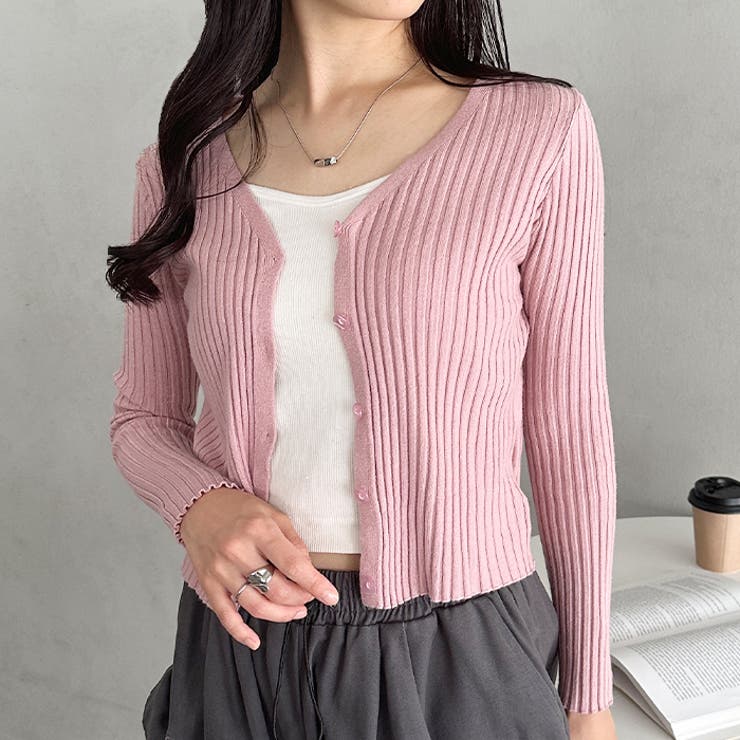 クロップドリブニットカーディガン | Outfitter lab | 詳細画像20 