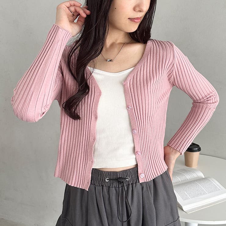 クロップドリブニットカーディガン | Outfitter lab | 詳細画像23 