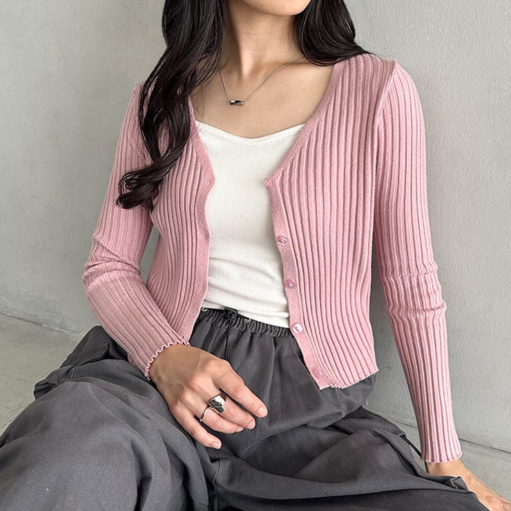 クロップドリブニットカーディガン | Outfitter lab | 詳細画像24 