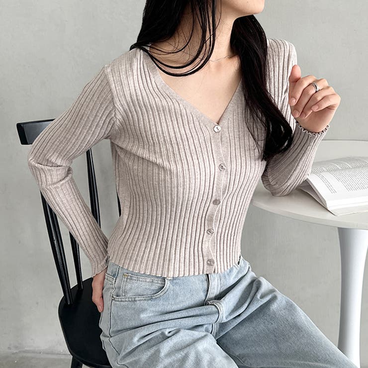 クロップドリブニットカーディガン | Outfitter lab | 詳細画像29 