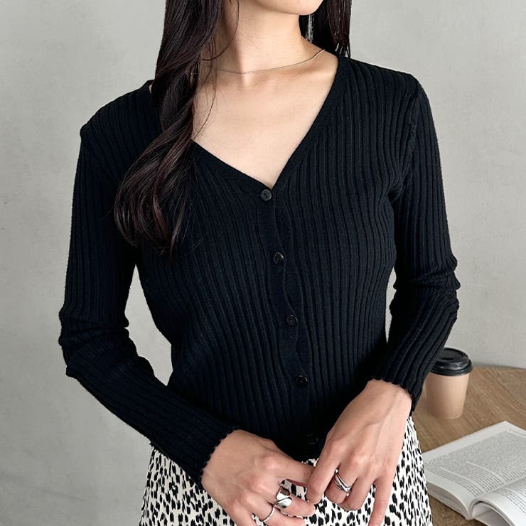 クロップドリブニットカーディガン | Outfitter lab | 詳細画像30 