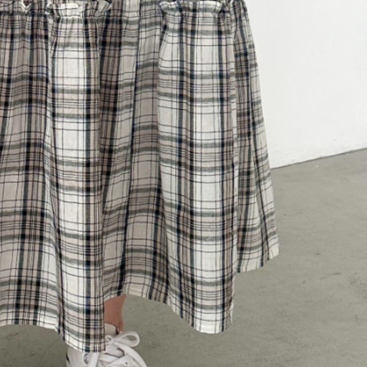 無地/チェック柄ティアードロングスカート | Outfitter lab | 詳細画像21 